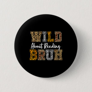 Jongens dierprint kleding dol op lezen kinderen ronde button 5,7 cm