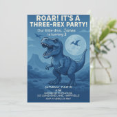 Jongens Dino-mijt derde verjaardag - Three-Rex Par Kaart (Staand voorkant)