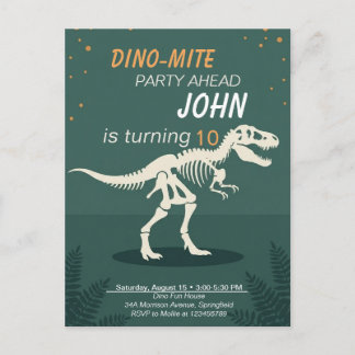 Jongens Dino-Mite T-Rex Skelet Kinderen Verjaardag Briefkaart