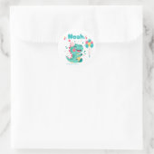 Jongens Dinosaur Dinerfeest Sticker Bewerkbaar (Tas)
