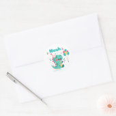 Jongens Dinosaur Dinerfeest Sticker Bewerkbaar (Envelop)