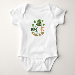 Jongen's dinosaurus 1e St. Patrick's Dag Romper