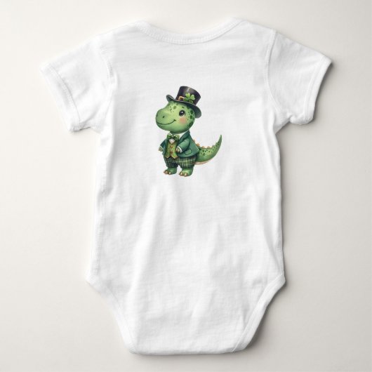 Jongen's dinosaurus 1e St. Patrick's Dag Romper (Achterkant)