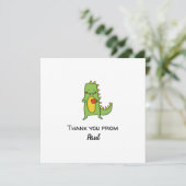 jongens dinosaurus bedankt sticker feest cadeau ka kaart (Staand voorkant)