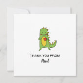jongens dinosaurus bedankt sticker feest cadeautje kaart (Voorkant)