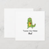 jongens dinosaurus bedankt sticker feest favor kaa kaart (Voorkant / Achterkant)