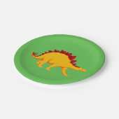Jongens dinosaurus feestthema papieren bordje (Gekanteld)