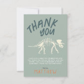 Jongens Dinosaurus Fossiel Graven Verjaardag Bedan Bedankkaart (Voorkant)