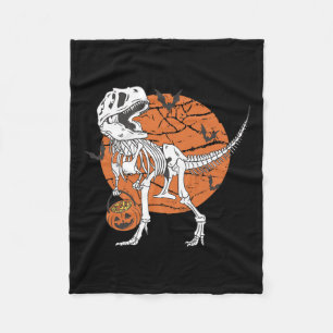 Jongens Dinosaurus Skelet T Rex Enge Pompoen Maan Fleece Deken
