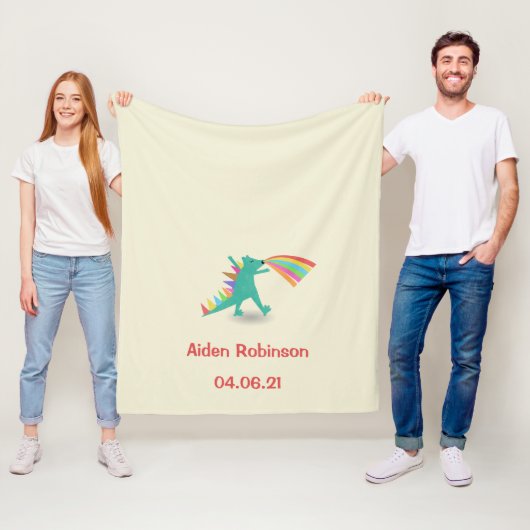 Jongens dinosaurus thema fleece deken cadeau (In situ)