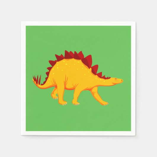 Jongens dinosaurus thema verjaardagsfeestje servet (Voorkant)