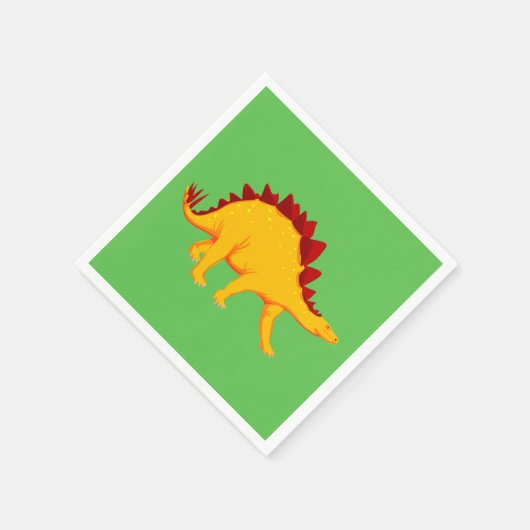 Jongens dinosaurus thema verjaardagsfeestje servet (Hoek)