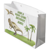 Jongens Dinosaurus Verjaardag Groot Cadeauzakje (Achterkant Gekanteld)