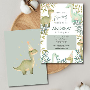 Jongens Dinosaurus Verjaardagsfeest 1e 2e 3e 4e Kaart