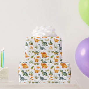 Jongens Dinosaurus Verjaardagsfeest Verjaardagsfee Cadeaupapier