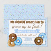 Jongens Donut Verjaardagsfeestje Kaart (Voorkant / Achterkant)