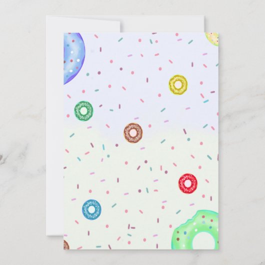 Jongens Donuts Verjaardagsfeestuitnodiging Kaart (Achterkant)
