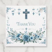 Jongens Doop Blauwe Wolk Bedankjes Labels (Achterkant)