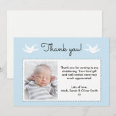 Jongens doop/doop bedankje bedankkaart (Voorkant / Achterkant)