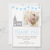 Jongens doop/doop bedankje bedankkaart (Voorkant)