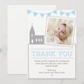Jongens doop/doop bedankje bedankkaart (Voorkant / Achterkant)