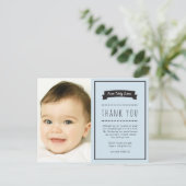 Jongens doop/doop bedankje briefkaart (Staand voorkant)