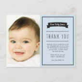 Jongens doop/doop bedankje briefkaart (Voorkant)