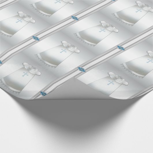 Jongens doopcadeau inpakpapier (Hoek)