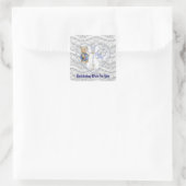 Jongens doopend Beer Vierkante Sticker (Tas)