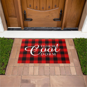 Jongens Dorm Cool Dorm Rustic Cabin Block Squares Deurmat
