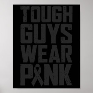 Jongens Draag Roze Borstkanker Bewustzijn Mannen B Poster