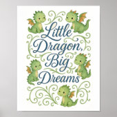 Jongens Dragon Nursery Little Dragon Big Dreams Poster (Voorkant)