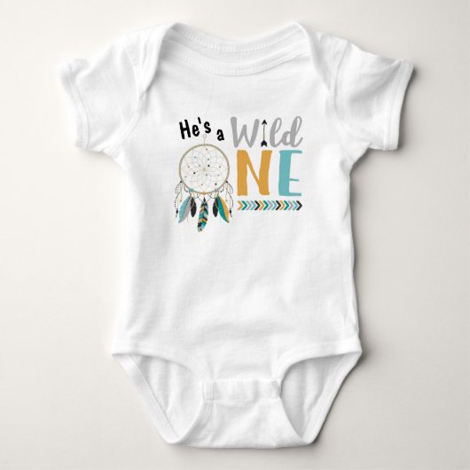 Jongens Dreamcatcher Wild ONE 1st Birthday Outfit Romper (Voorkant)