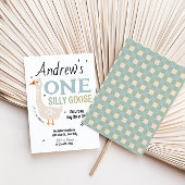 Jongens Een Gekke Gans Zomer Kinder Eerste Verjaar Kaart