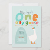 Jongens een Gekke Goose Blue eerste verjaardag Kaart (Voorkant)