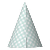 Jongens Een Gekke Goose Blue Gingham 1e verjaardag Feesthoedjes (Achterkant)