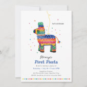 Jongens eerste Fiesta Verjaardag Piñata uitnodigin Kaart (Voorkant)