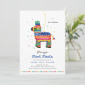 Jongens eerste Fiesta Verjaardag Piñata uitnodigin Kaart (Staand voorkant)