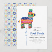 Jongens eerste Fiesta Verjaardag Piñata uitnodigin Kaart (Voorkant / Achterkant)