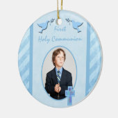 Jongen's eerste Heilige Communie Foto Ornament Kee (Links)