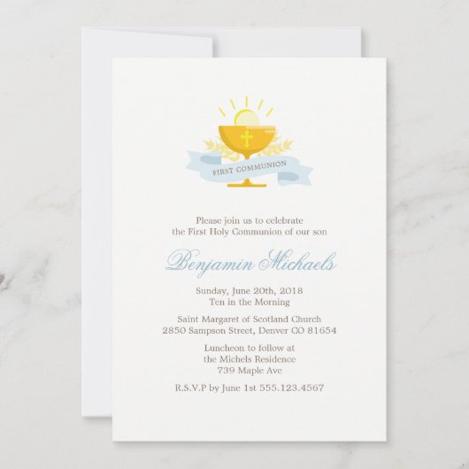 Jongens Eerste Heilige Communie Kaart (Voorkant)