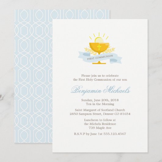 Jongens Eerste Heilige Communie Kaart (Voorkant / Achterkant)