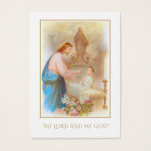 Jongen's Eerste Heilige Communie Keepsake met Foto Visitekaartje (Voorkant)