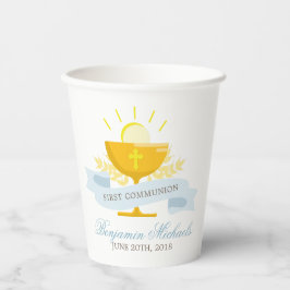 Jongens Eerste Heilige Communie Papieren Bekers