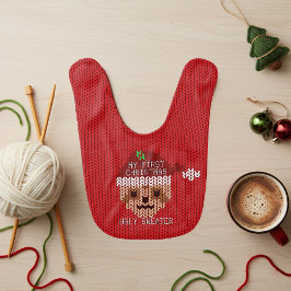 Jongens eerste kerstfeestdag babybib baby slabbetje
