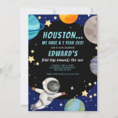 Jongen's eerste reis rond de zon 1e verjaardag rui kaart (Voorkant)