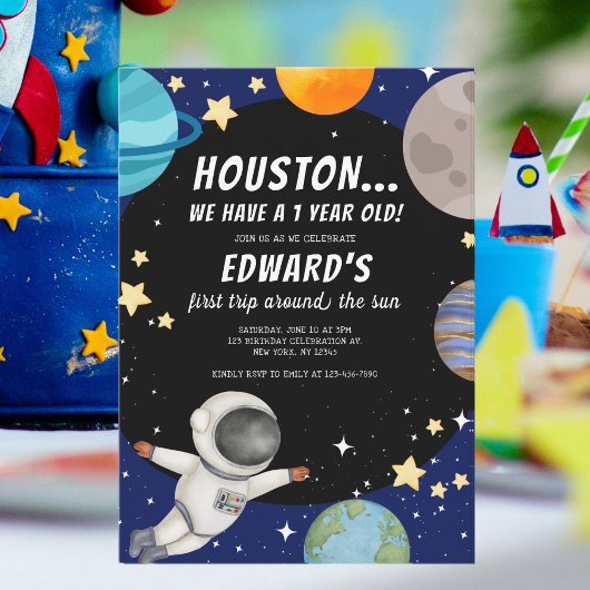 Jongen's eerste reis rond de zon 1e verjaardag rui kaart