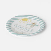 Jongens eerste reis rond de zon papieren bordje (Gekanteld)