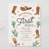 Jongen's eerste Rodeo Verjaardag Cowboy Schattigee Kaart (Voorkant)