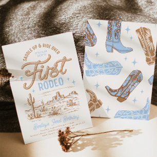 Jongens eerste Rodeo Verjaardagsuitnodiging Kaart
